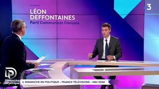 Léon Deffontaines invité de Dimanche en Politique sur France 3.