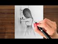 How to draw a Sad Girl for beginners ! Drawing of a Girl Step By Step ! Pencil Drawing