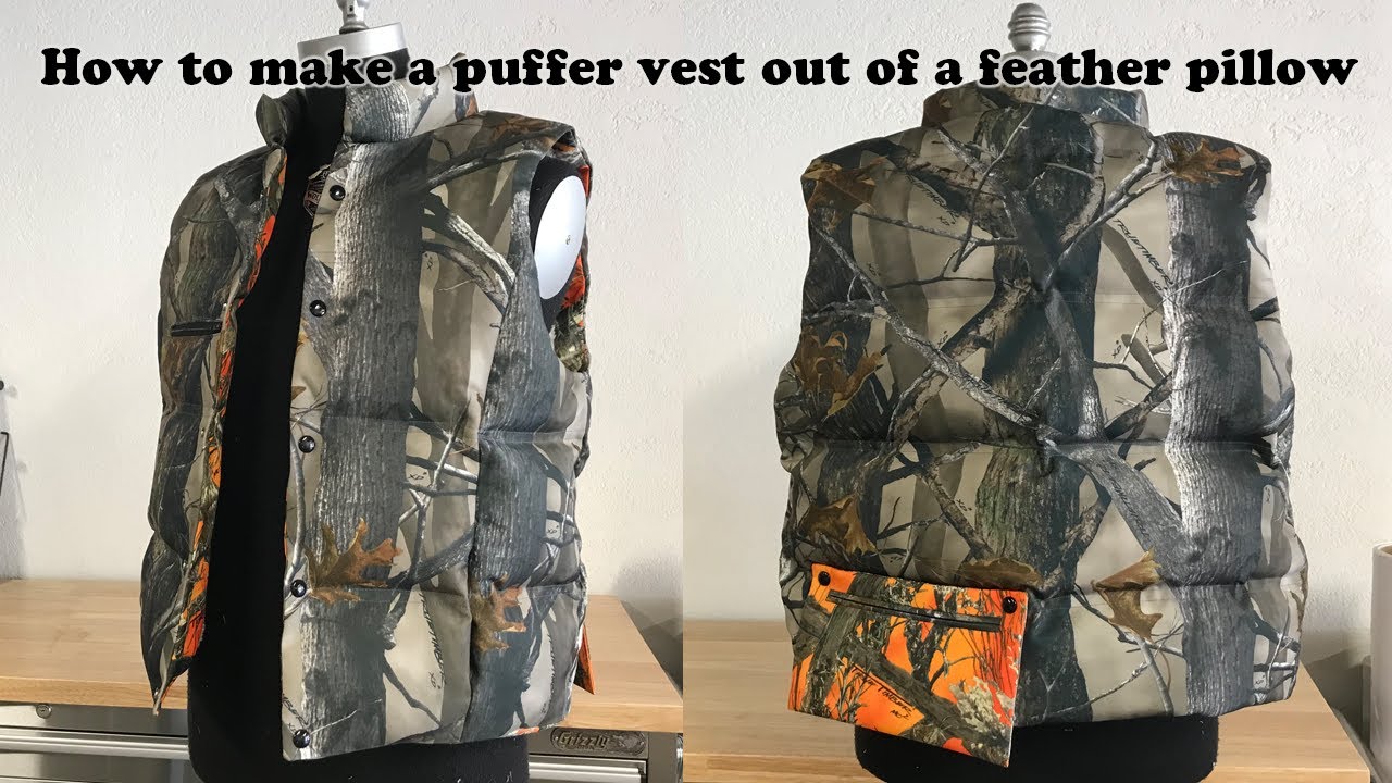 How to make a puffer vest out of an old feather pillow 