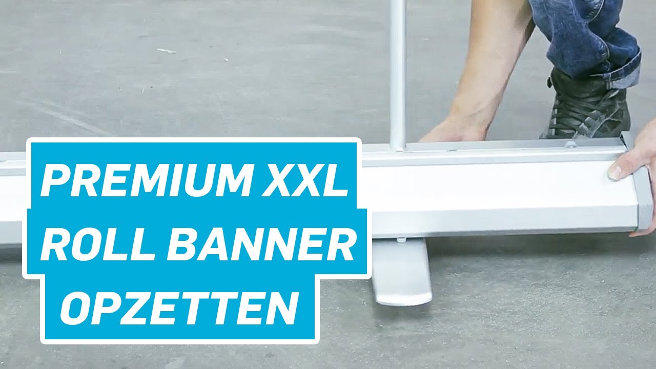 Een premium XXL rollup banner opzetten doe je zo