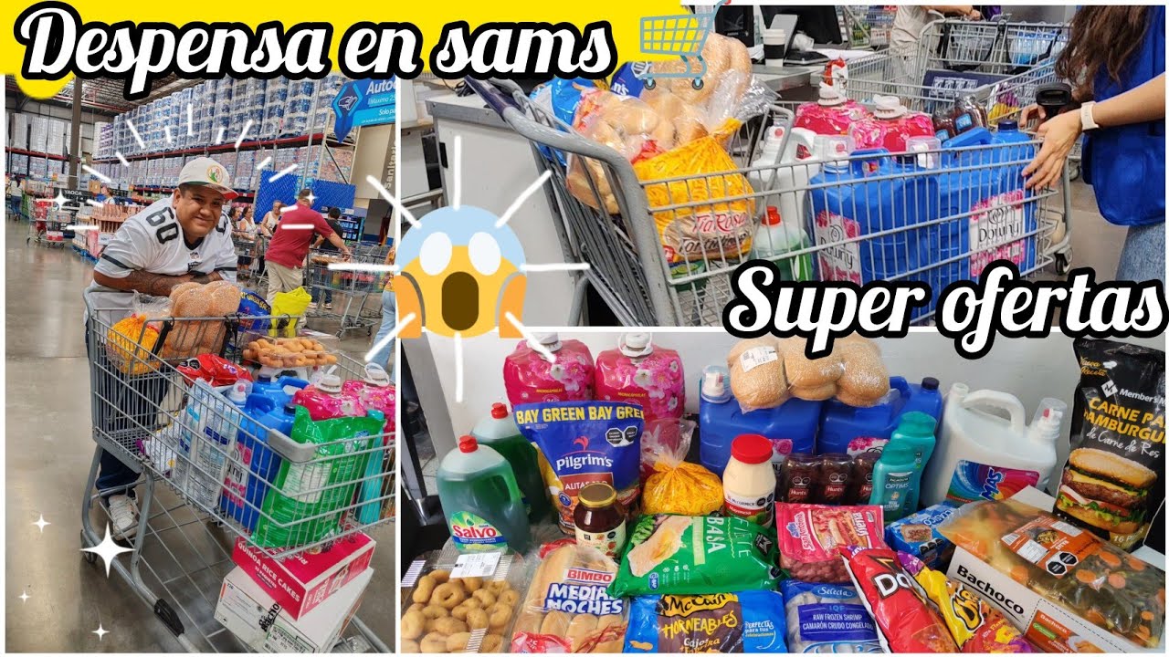 Despensa en sams🛒 para 1 mes🫶 me llevan a desayunar 🍤🍤
