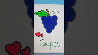 How to draw a simple grapes? easy drawing| #art #drawing #colors #grapes #shorts