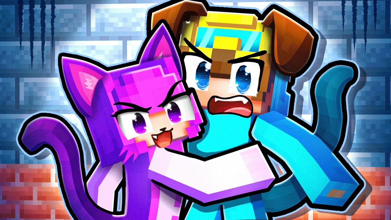 CAT and DOG FORBIDDEN LOVE In Minecraft! - YouTube