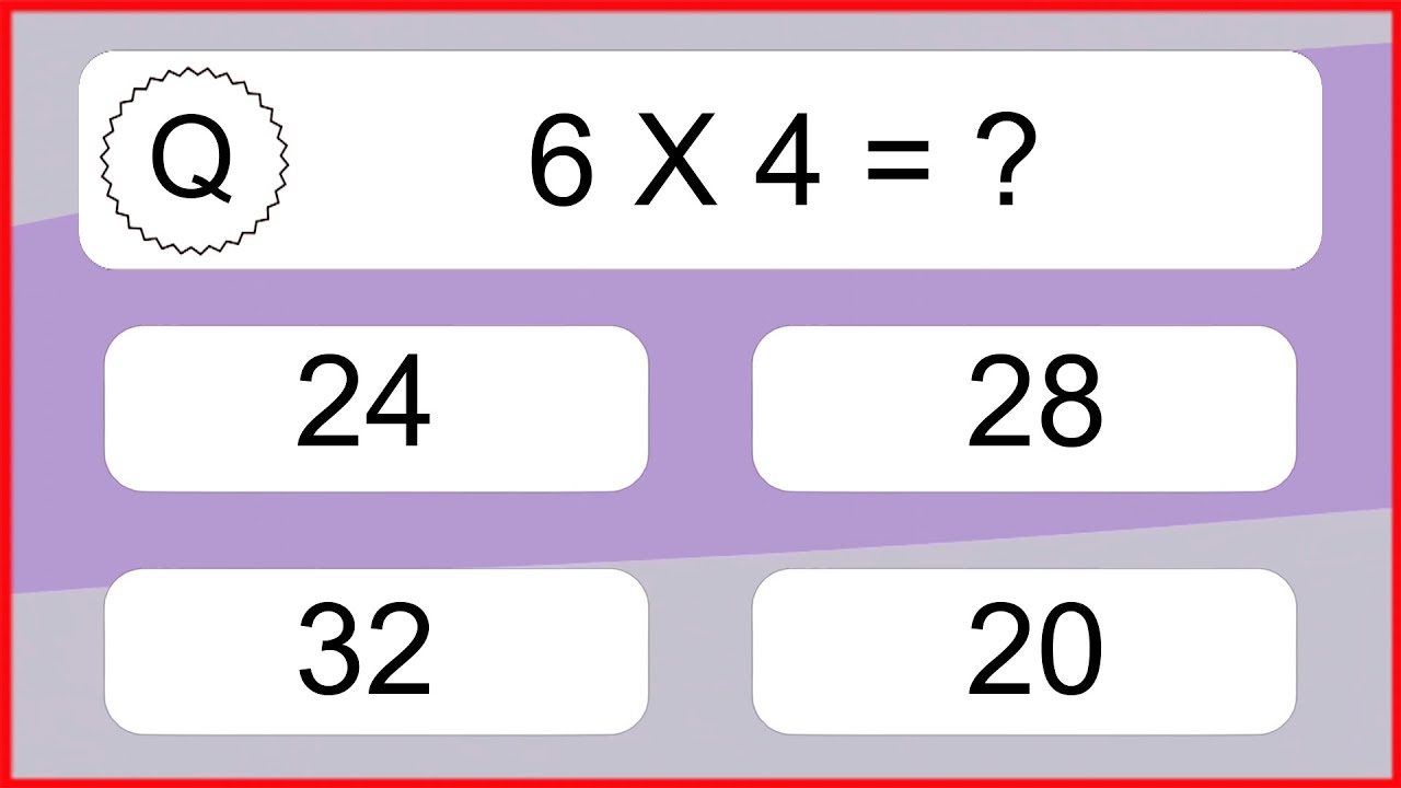 20 Multiplication Quiz Exercises for Kids - YouTube