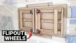 Building my $150 foldable wall mounted workbench table on wheels + Downloadable DIY plans