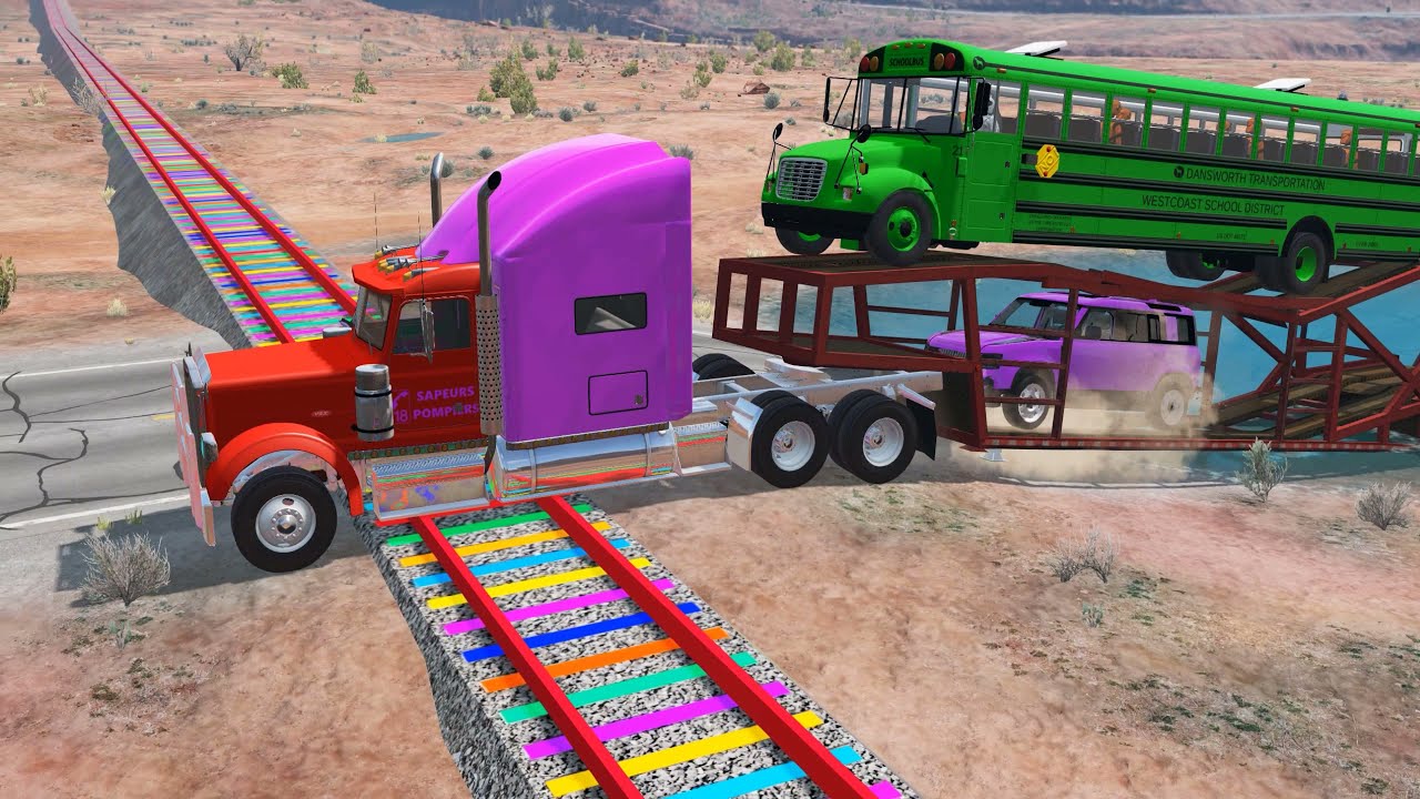 The bus transport vehicle is moving - BeamNG