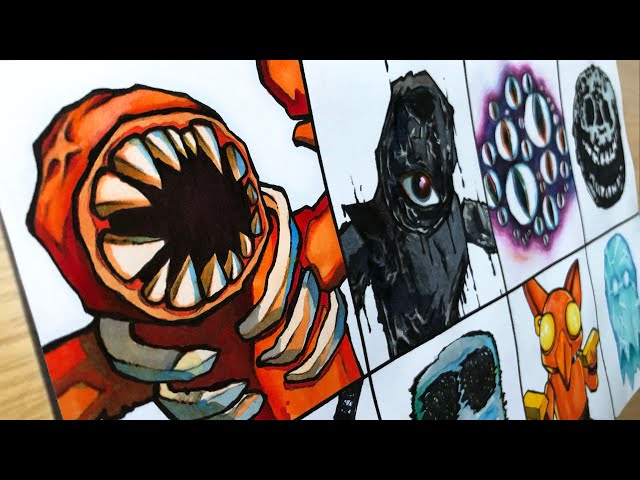 Roblox doors game monster Screech [hand drawing] Art Print for