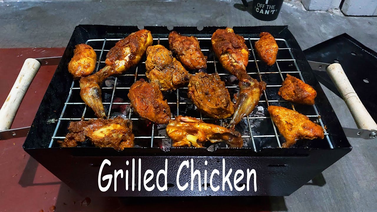 Grilled Chicken Recipe | Chicken Roast | Chicken Grill in charcoal oven ...