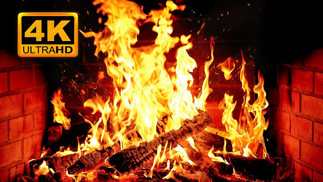 🔥 Cozy Fireplace 4K (12 HOURS). Fireplace with Crackling Fire Sounds ...