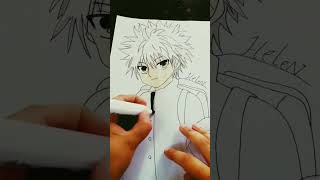 رسمت شخصية كيلوا killuaمن انمي القناص #anime #art #animation #drawing #cartoon دعم ولايك للقناة