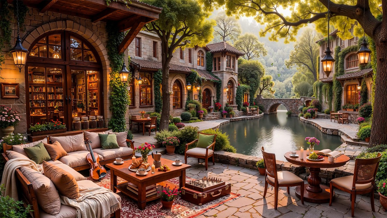 Smooth Spring Jazz Music for Work 🌸 Springtime Garden at Coffee Shop Ambience with Peaceful Morning