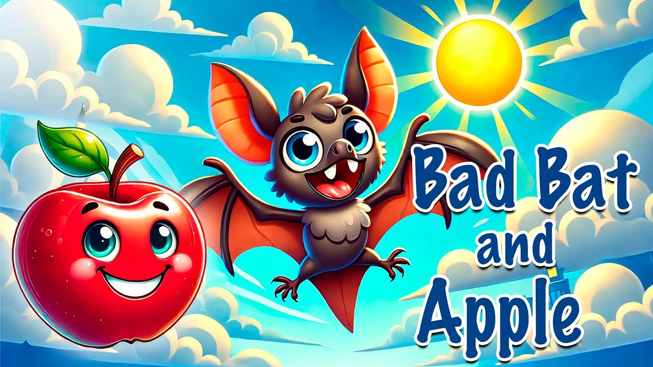 The Bad Bat and the Apple. English story for kids | Simple english stories for kids