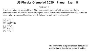 US F=ma Physics Olympiad 2020. First Round. Exam B. Problems 1-3 of 25. Mechanics