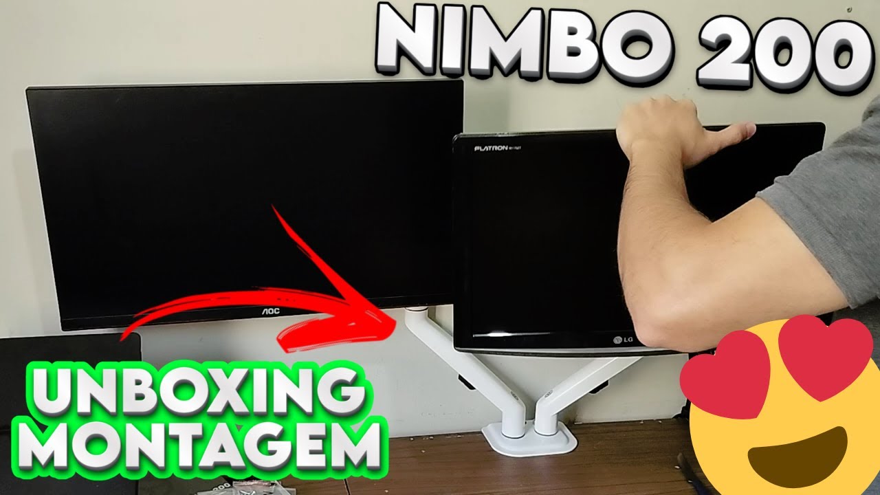 suporte-articulado-para-2-monitores-zinnia-nimbo-200-unboxing