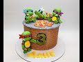 Оформление торта с черепашками анимашками