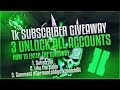 1k SUBSCRIBER GIVEAWAY | 3 UNLOCK ALL ACCOUNTS (PS3) [CLOSED]