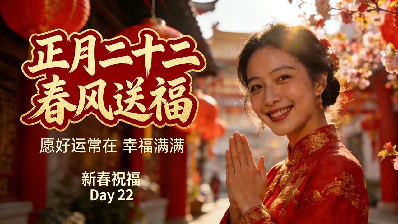 新年祝福歌《正月二十二 · 春風送福》溫暖治愈版 | Chinese New Year Blessing Song | Spring Brings Good Fortune