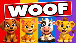 What Does the Animal Say? 🐶 WOOF MEOW MOO | Dog Cat Cow Animal Sounds | Kidzo Nursery Rhymes