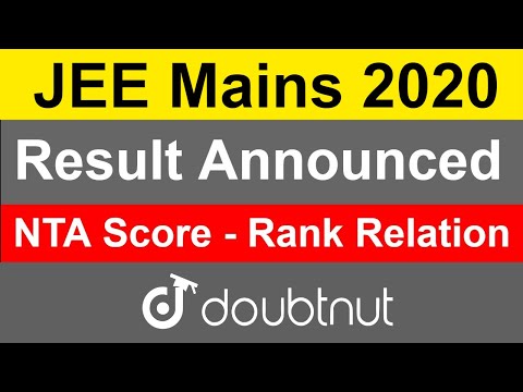 JEE Mains 2020 January | Result Announced | NTA Score - Rank Relation | How To Check