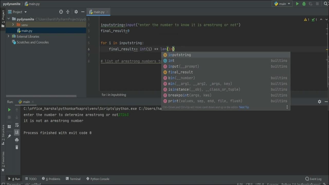 Python program to check armstrong number - YouTube