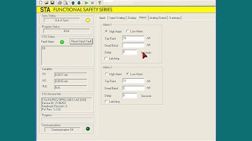 STA HLPRG Configuration Software Tutorial Alarms Tab
