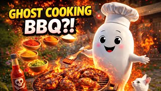 👻 Ghost Chef Cooking Grill Chicken in Daylight | Funny Ghost Kitchen 🍗