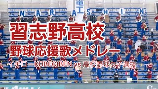 習志野高校吹奏楽部 野球応援歌メドレー イチローKOBECIBENvs.高校野球女子選抜