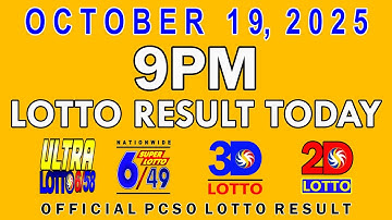 9pm Lotto Result Today PCSO October 19 2025