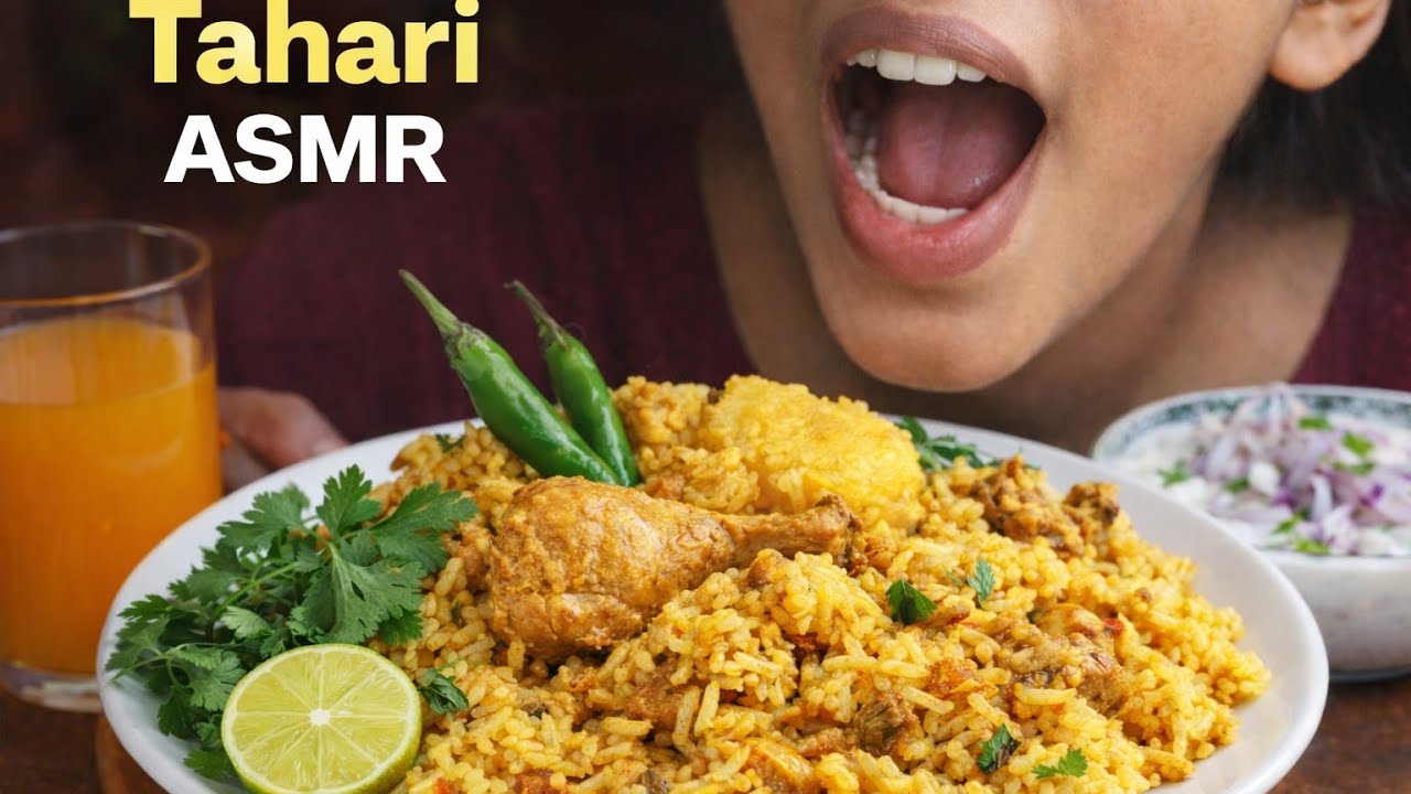 Asmr eating show | special thahari | with raita |real eating show #mukbang #food #eatingvideos 
