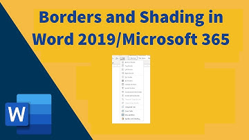 How to do borders and shading in word 2019