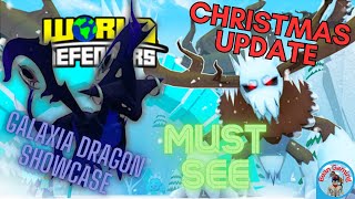 CHRISTMAS EVENT & GALAXIA DRAGON SHOWCASE !! (World Defenders Roblox)