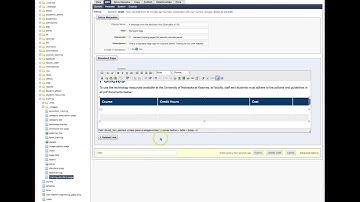 Inserting a Table via the Wysiwyg editor