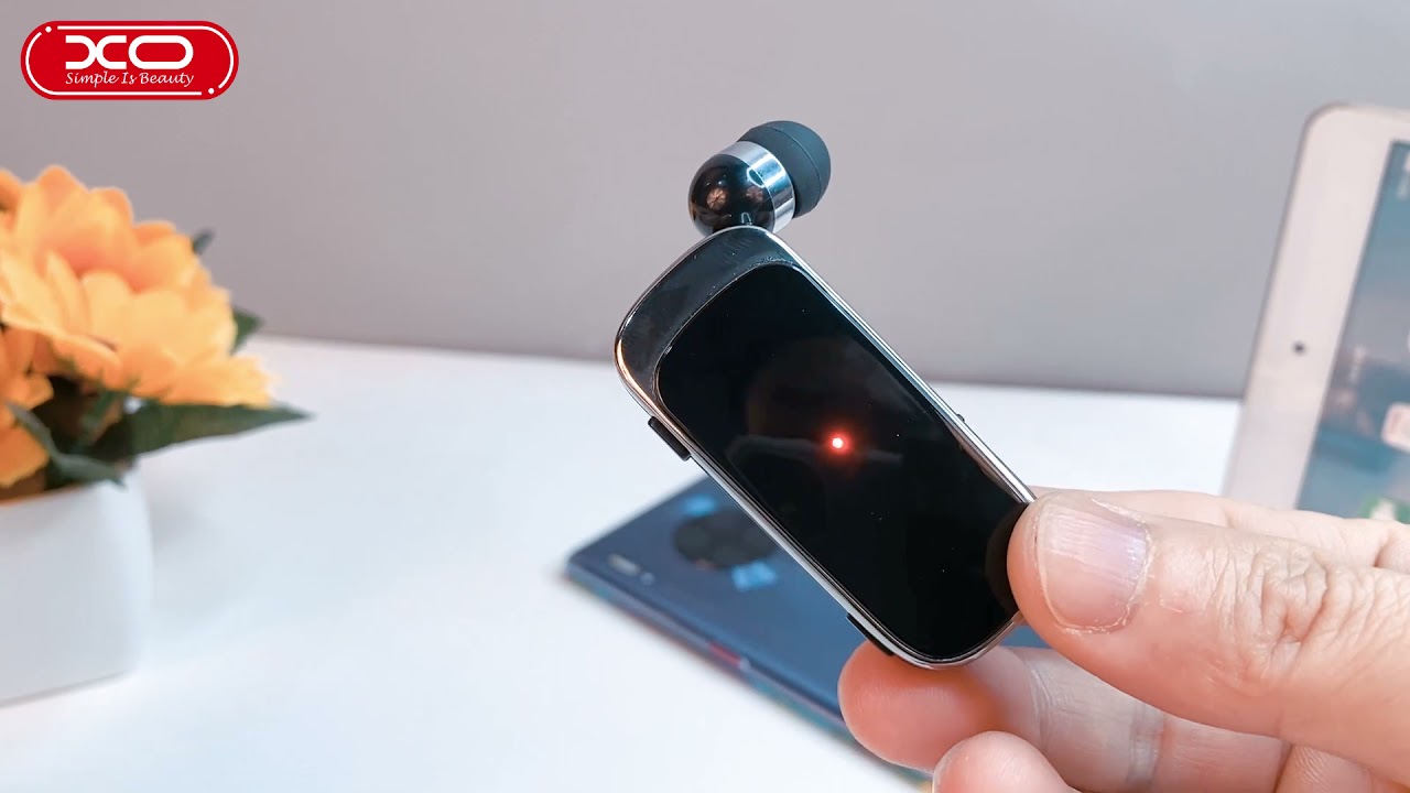 XO Auricolari Bluetooth Con Clip Filo Retrattile In Ear Cancellazione Attiva del Rumore Bluetooth5.0