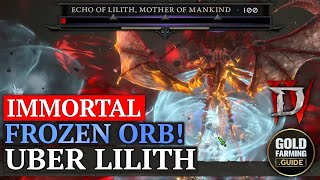 Uber Lilith Immortal Frozen Orb Sorcerer. Permanent Flameshield. Diablo IV Season 4