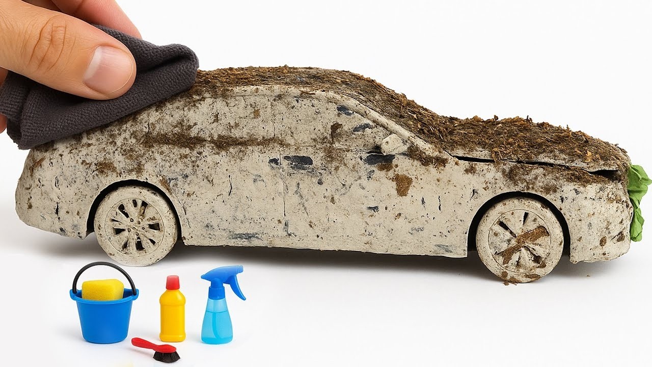 Super Realistic Cleaning of a 1:24 BMW 3 Series Afte a Hardcore Mountain Cliff Challenge