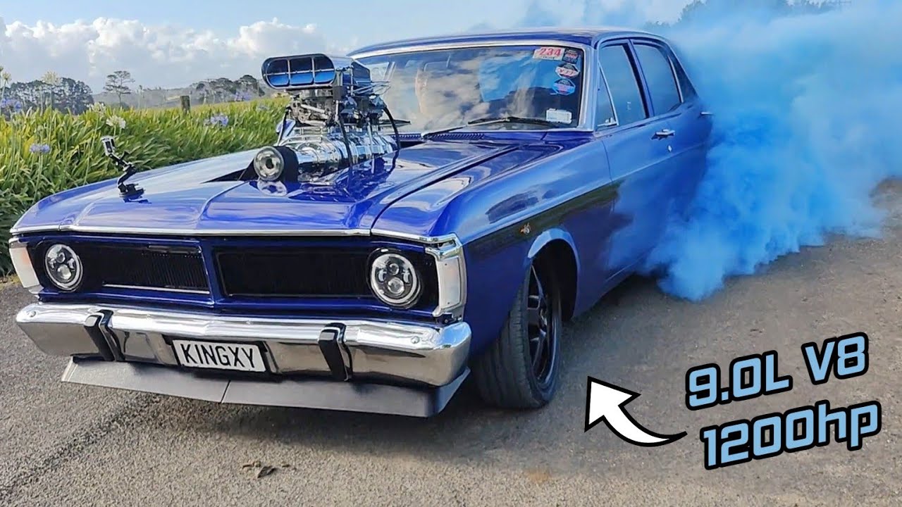 Crazy Burnouts in a 1200hp Blown Ford Falcon!! Christmas Special