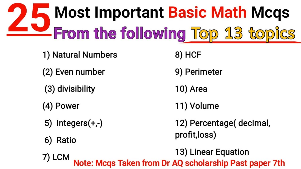 Maths Important Mcqs | Basic Math | STS TEST PREPARATION Matric Category 2025 | BPS 5 TO 15 Matric