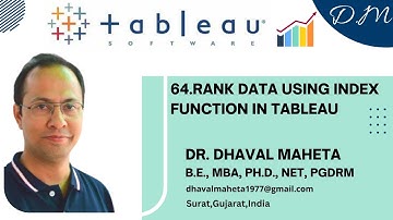 64. Rank Data using Index Function in Tableau || Dr. Dhaval Maheta