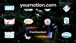 Free AI-Ready Frozen Cartoon Pack (Ae, Pr, Dr, FCPX) — Iced Social Media Lower Thirds screenshot 3