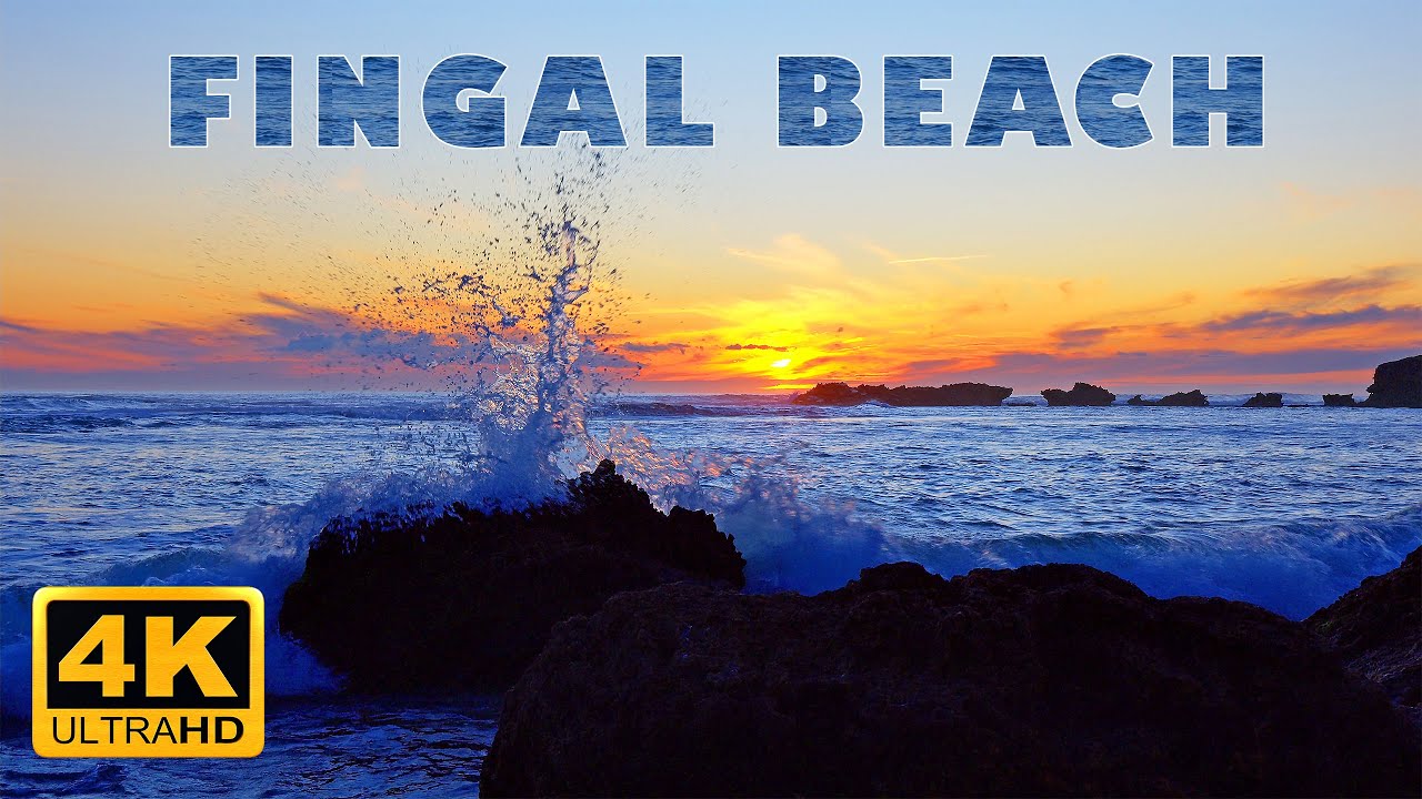 Beautiful Sunset at Fingal Beach, Australia // Gentle Ocean Sounds for Deep Sleep & ASMR