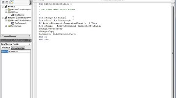 Usar y Extraer Comentarios Word. Macro VB para extraer Comentarios.