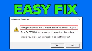 How To Fix No Hypervisor Was Found Please Enable Hypervisor Support Error 0xc0351000