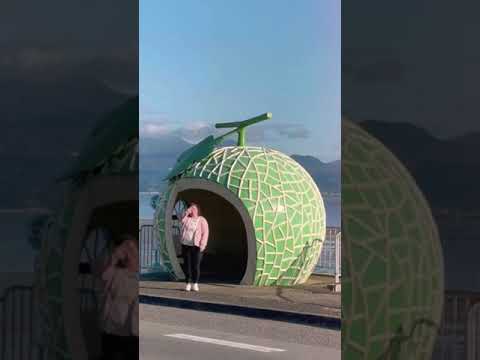 Japan's Fruit-Shaped Bus Stops - Bus stops come in all shapes and sizes. || #shorts