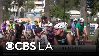 Memorial bike ride for Alex Pretti hits streets of West Los Angeles