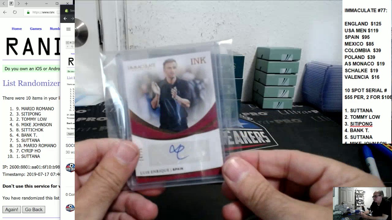 2018-19 PANINI IMMACULATE SOCCER 6 BOX PICK YOUR TEAM PYT HOBBY CASE BREAK #77 football score
