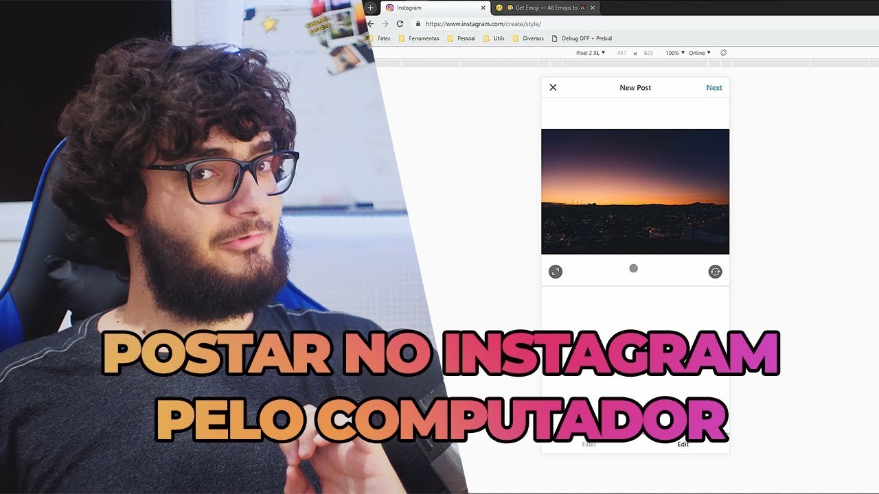 Como Postar Fotos No Instagram Pelo PC Inserindo Emoji No Windows