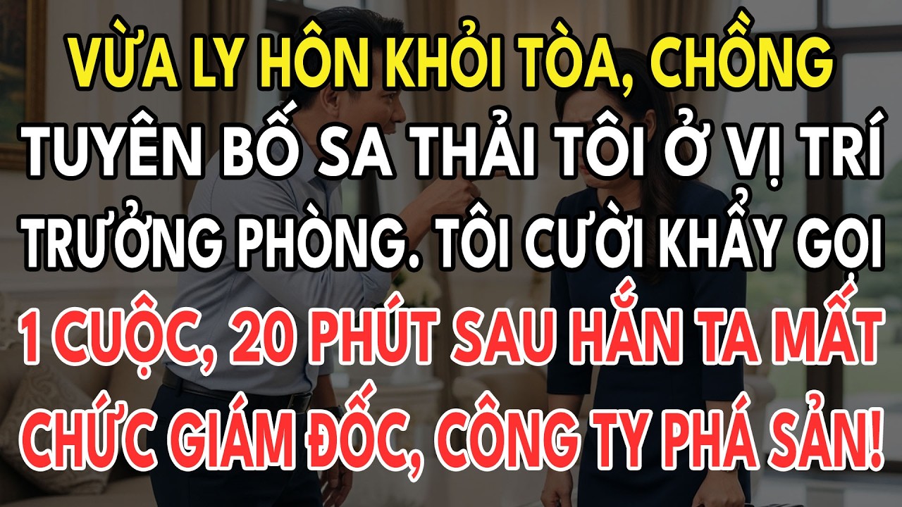Vừa Ly Hôn Ra Khỏi Tòa, Chồng Tuyên Bố Sa Thải Tôi Ở Vị Trí Trưởng Phòng.Tôi Cười Khẩy Gọi 1 Cuộc...