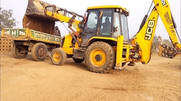 New Jcb 3dx Backhoe Loader Machine Loading Sand In Mahindra 265 DI Tractor | Jcb Tractor | Jcb | Jcp