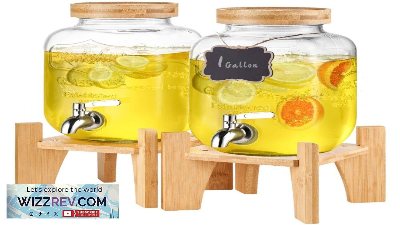 VEVOR Beverage Dispenser 1 Gallon Drink Dispensers for Parties 2PC Glass Juice Dispenser