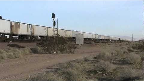 BNSF Needles sub - Stack train east of Dagget along side US66